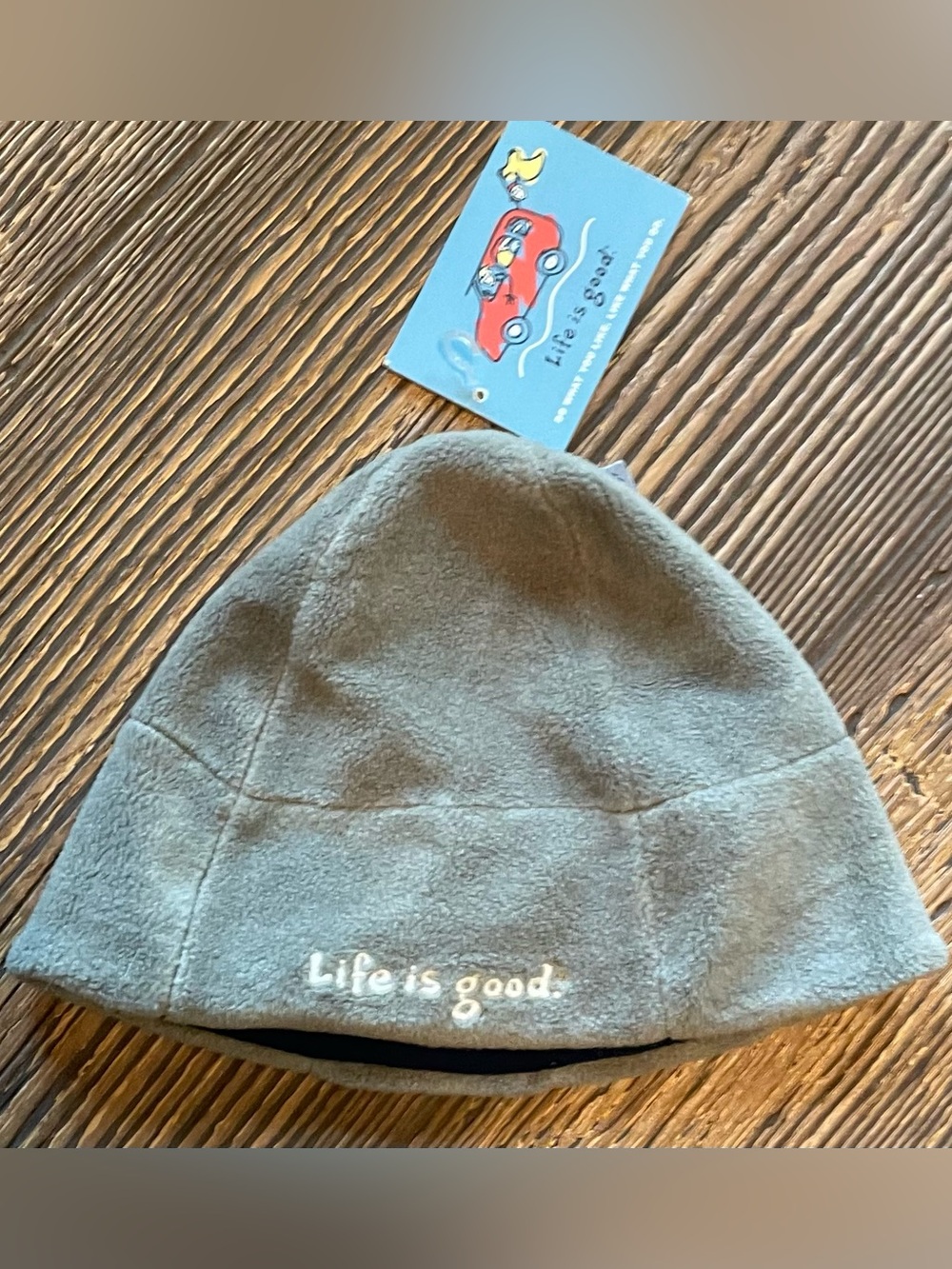 Life Is Good Adults Gray Fleece Hat with Embroidered Logo
